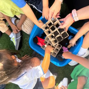 niños-aprendiendo Docente y estudiantes colaborando en una actividad grupal que promueve el respeto, la empatía y el trabajo en equipo.